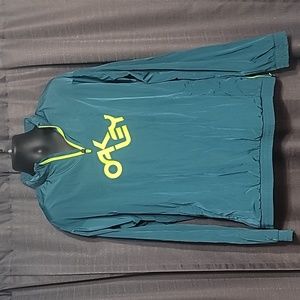 Oakley Retro Look Dark Teal and Neon Yellow Light Men's Jacket Extra Large XL